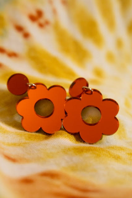 Orange Flower Power Earrings