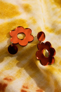 Orange Flower Power Earrings