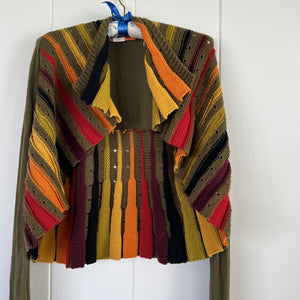 Multicolor Striped Sweater Cardigan