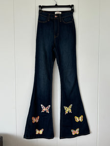 Hand-painted Butterfly Bell Bottoms - size 24